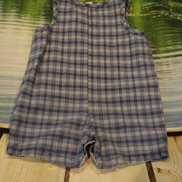 *HP!* CARTERS 2T Blue Plaid Shortalls Overalls - Picture 5 of 5